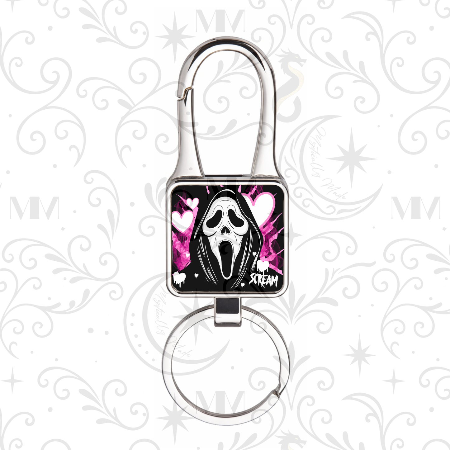 Ghost Face Keyring Dangle Clip