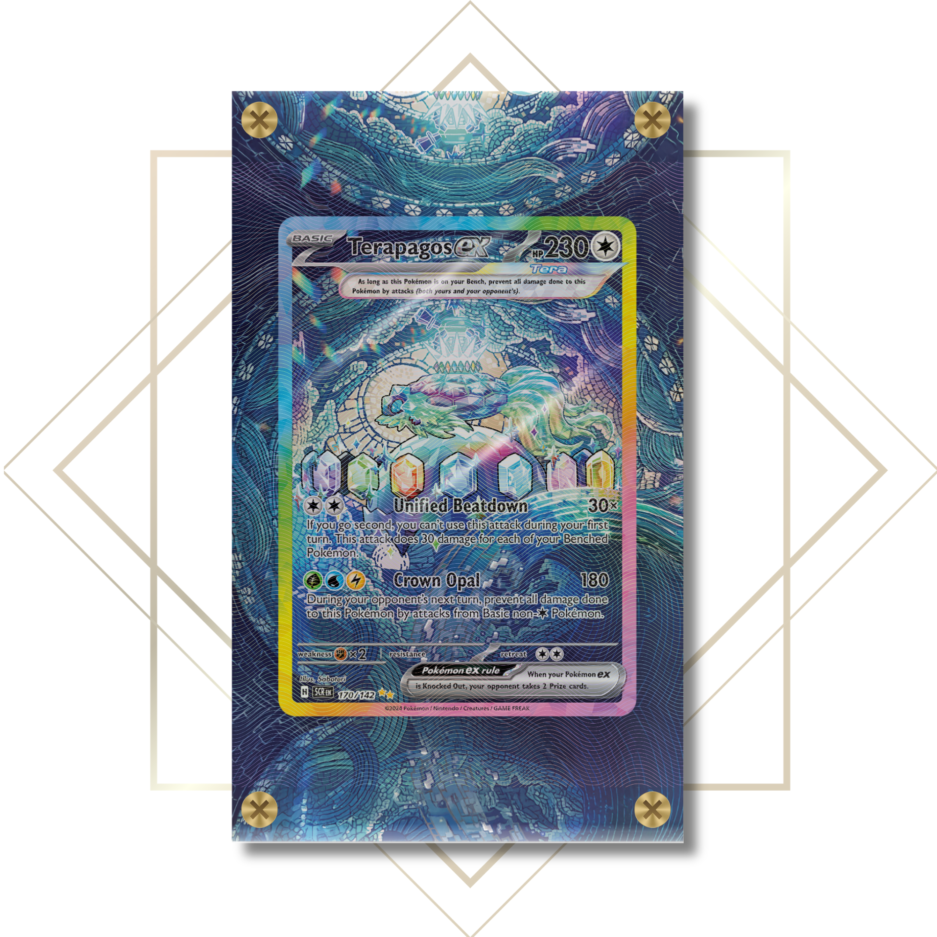 170 142 pokemon card Terapagos Ex 170/142 - Pokmon Extended Artwork Display Case