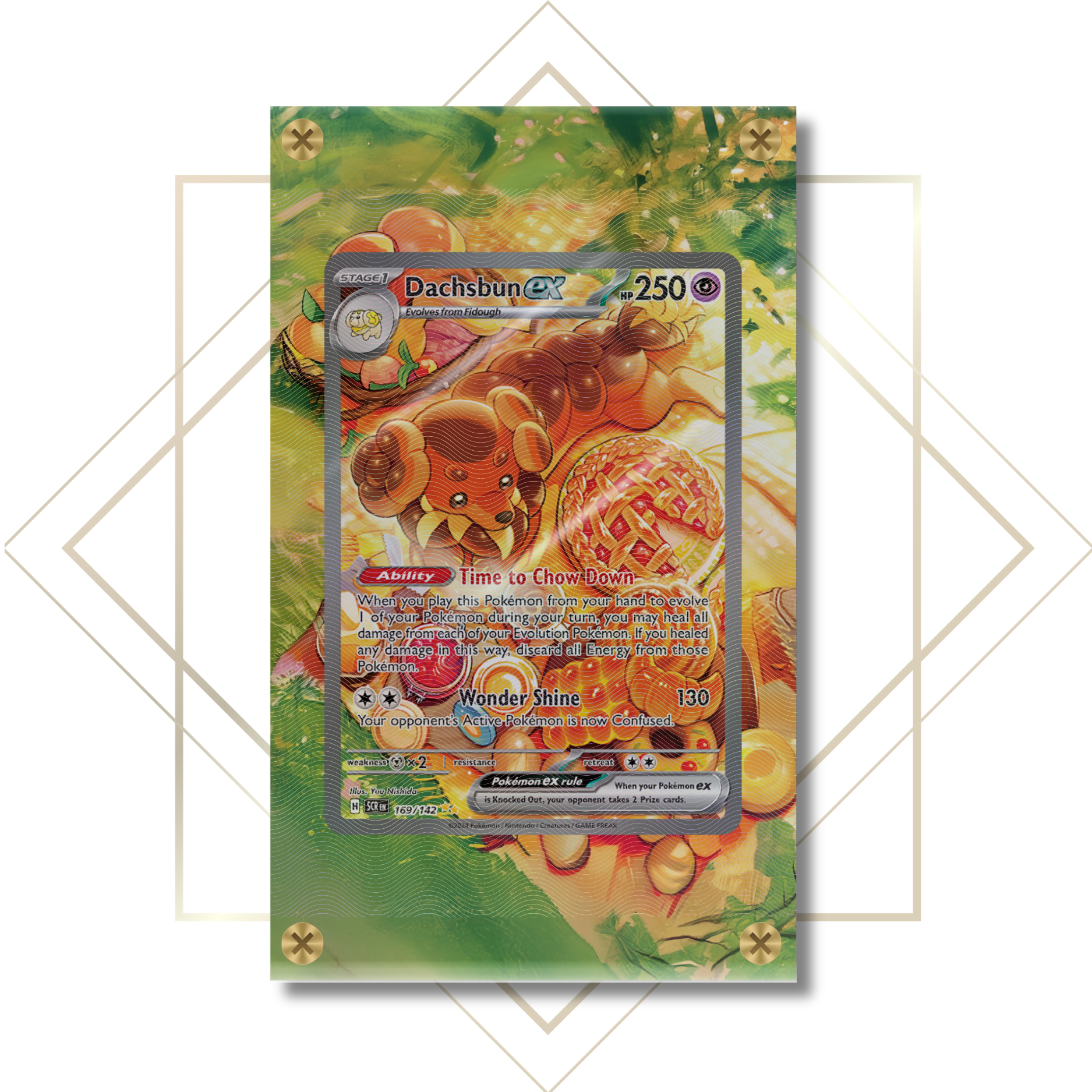 169 142 pokemon card Dachsbun EX SIR Stellar Crown 169/142 Pokemon Extended Artwork Case