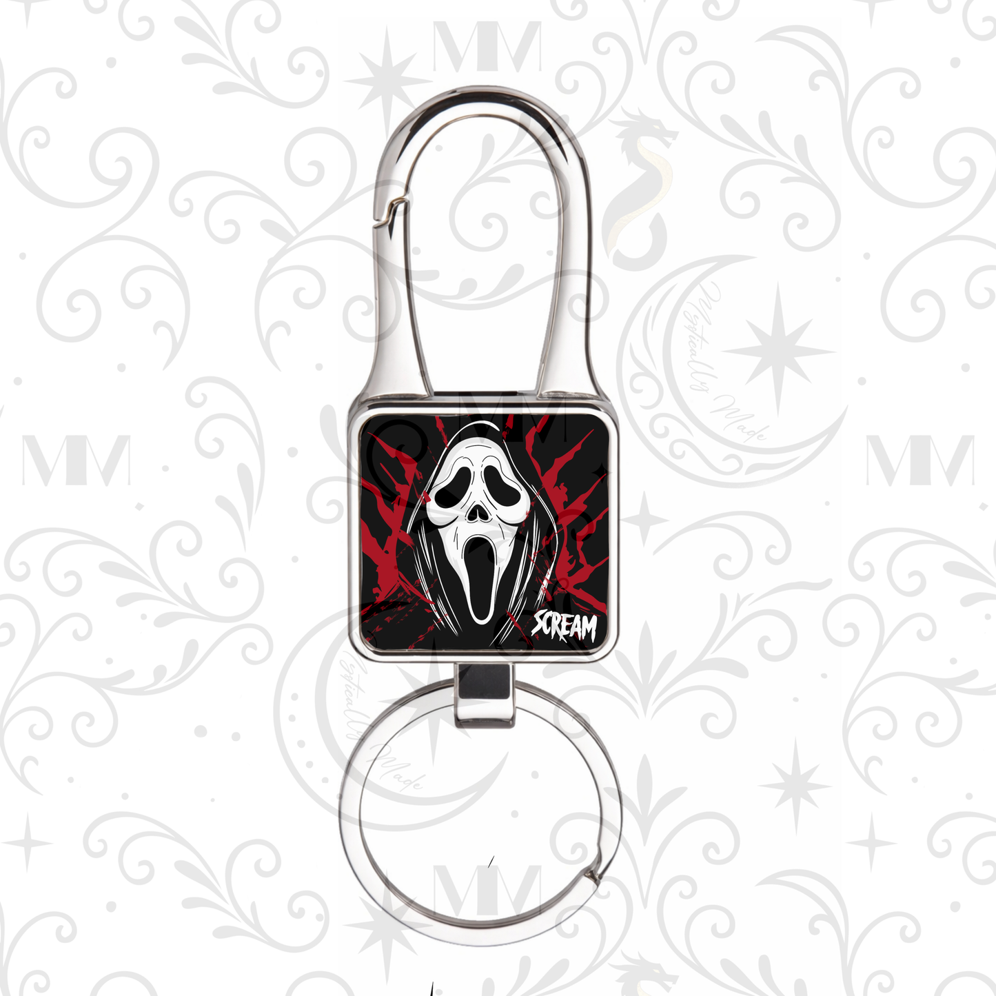 Ghost Face Keyring Dangle Clip