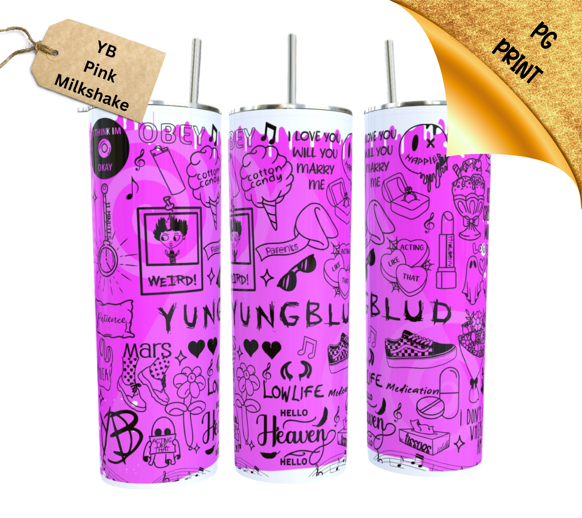 * PG * YunggBludd Lyric Tumbler