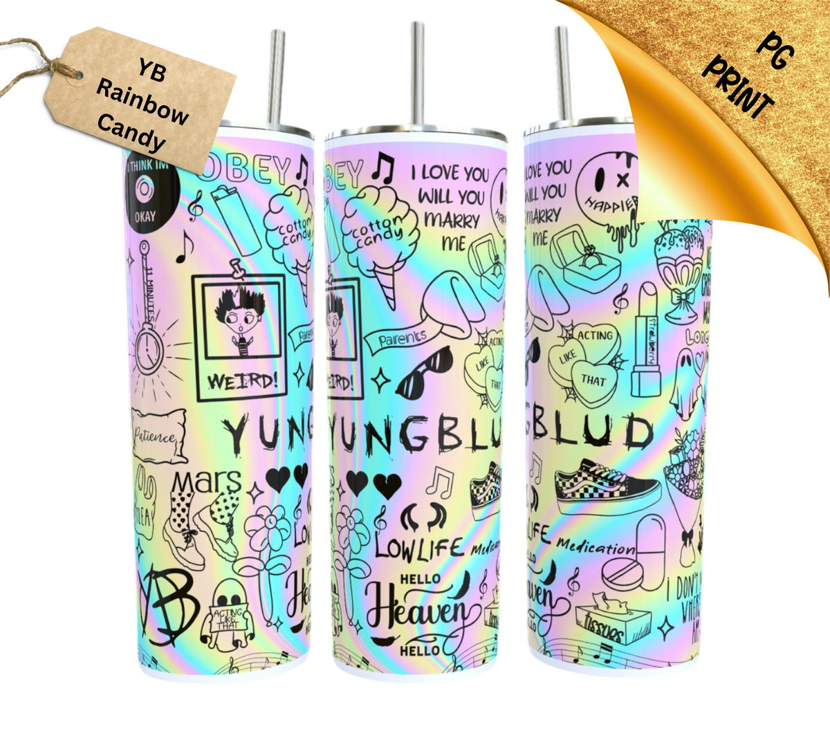 * PG * YunggBludd Lyric Tumbler