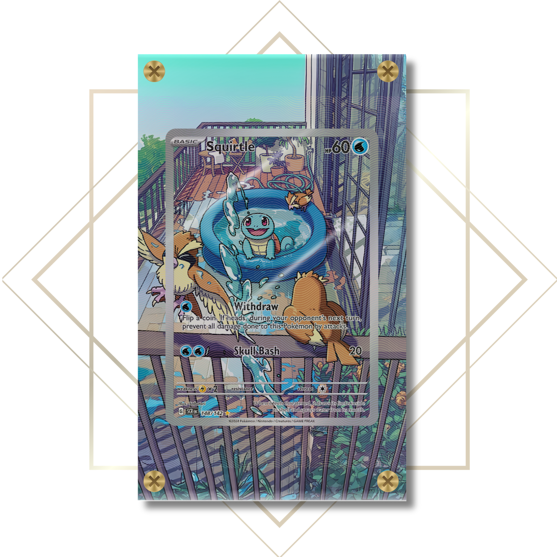 pokemon card extended art frame Squirtle #148/142: Extended Art Frame – Luwmoon